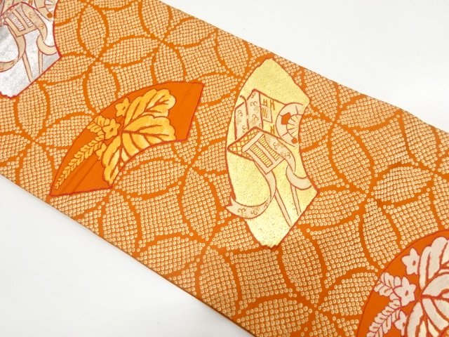 JAPANESEKIMONO / ANTIQUE GOSHOGURUMA / PAULOWNIA / SHIPPO PATTERNS WOV